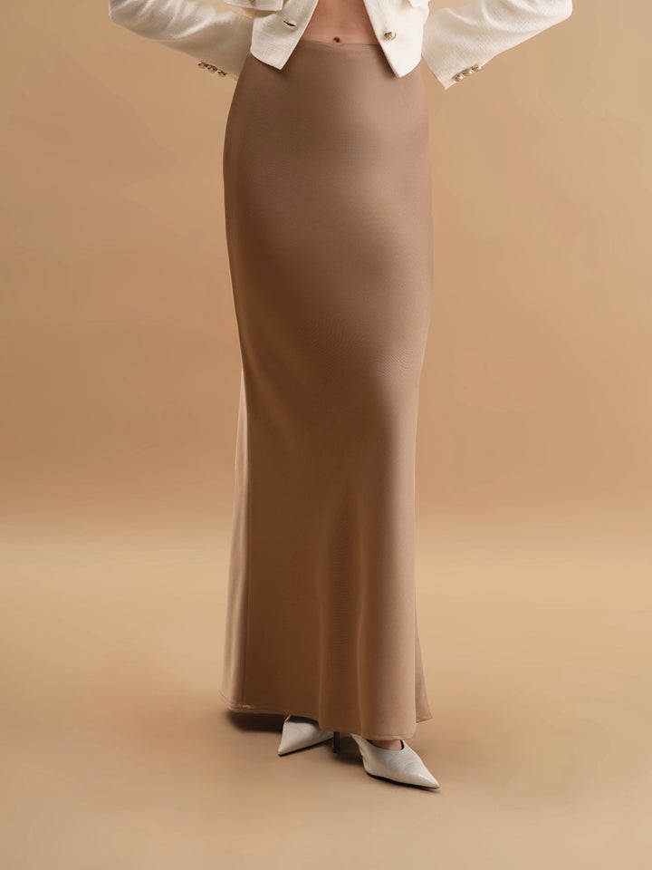 Catherine Thick Viscose Skirt (beige)
