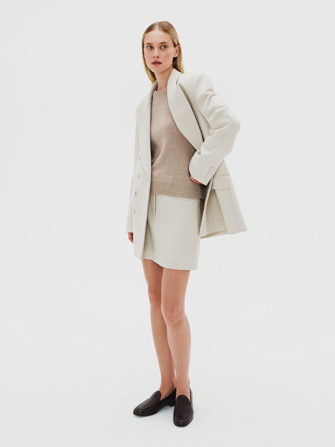 Robin wool and cashmere skirt (beige)