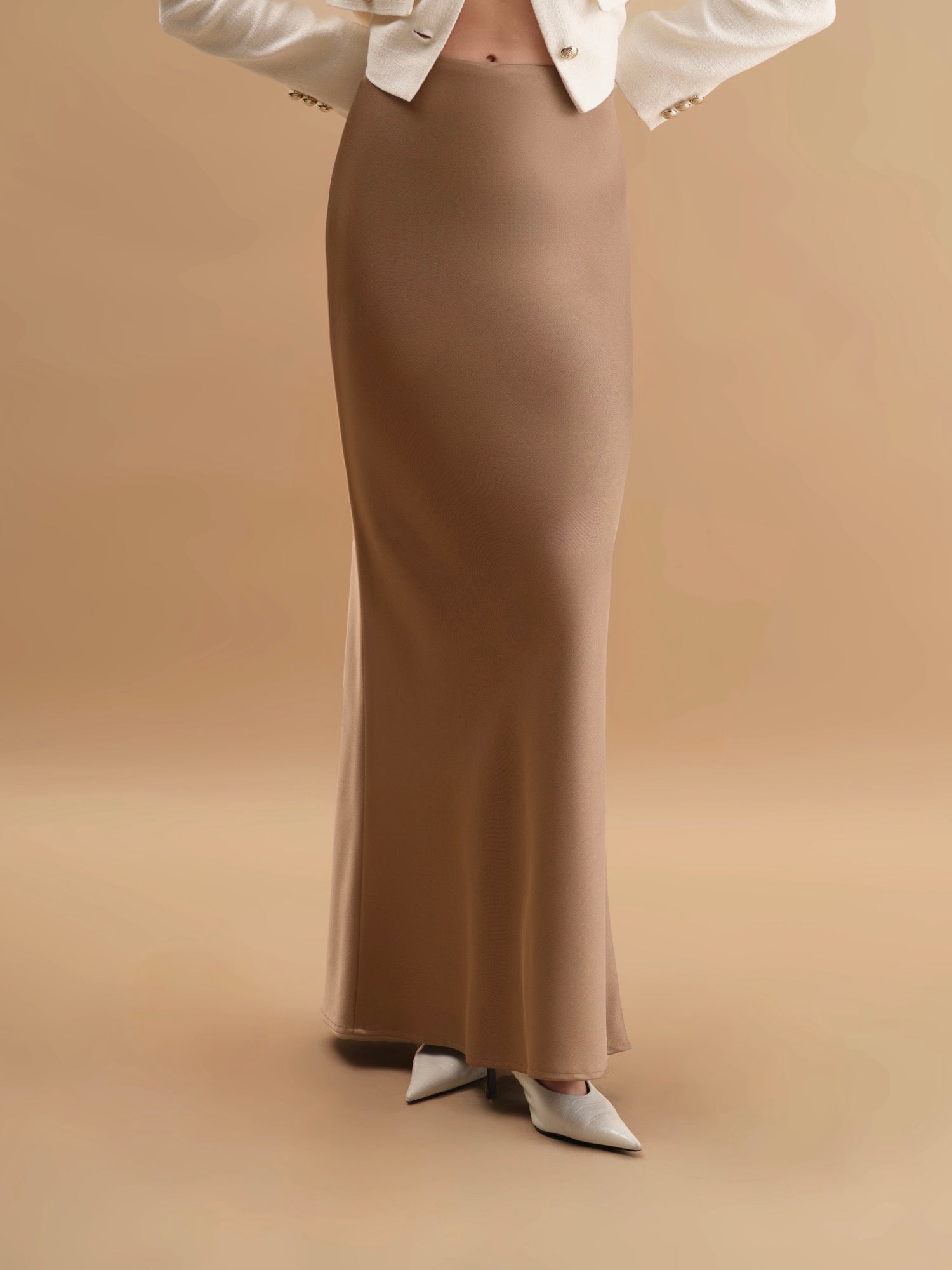 Catherine Thick Viscose Skirt (beige) – Weekend And Beyond
