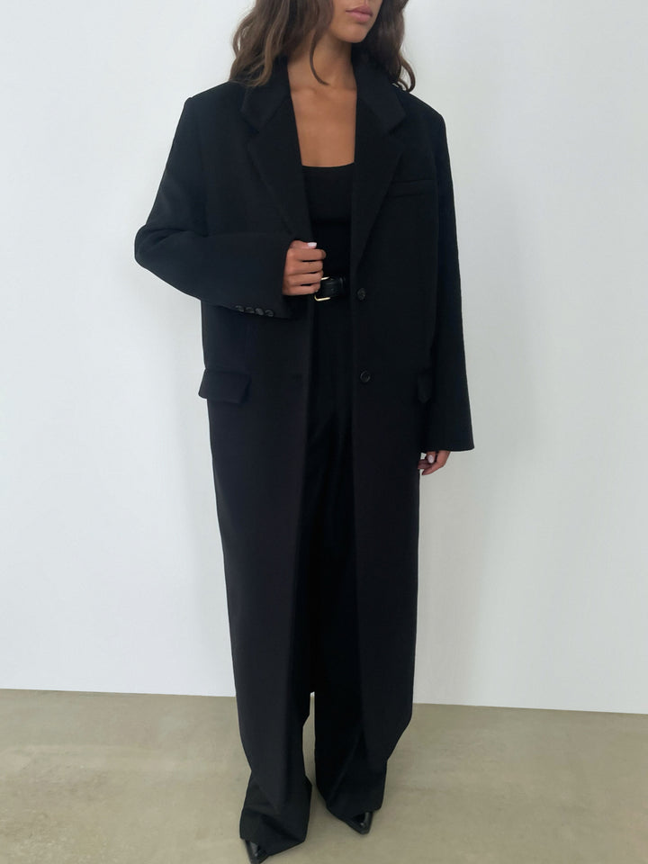 coat - women - outerwear - wool - black