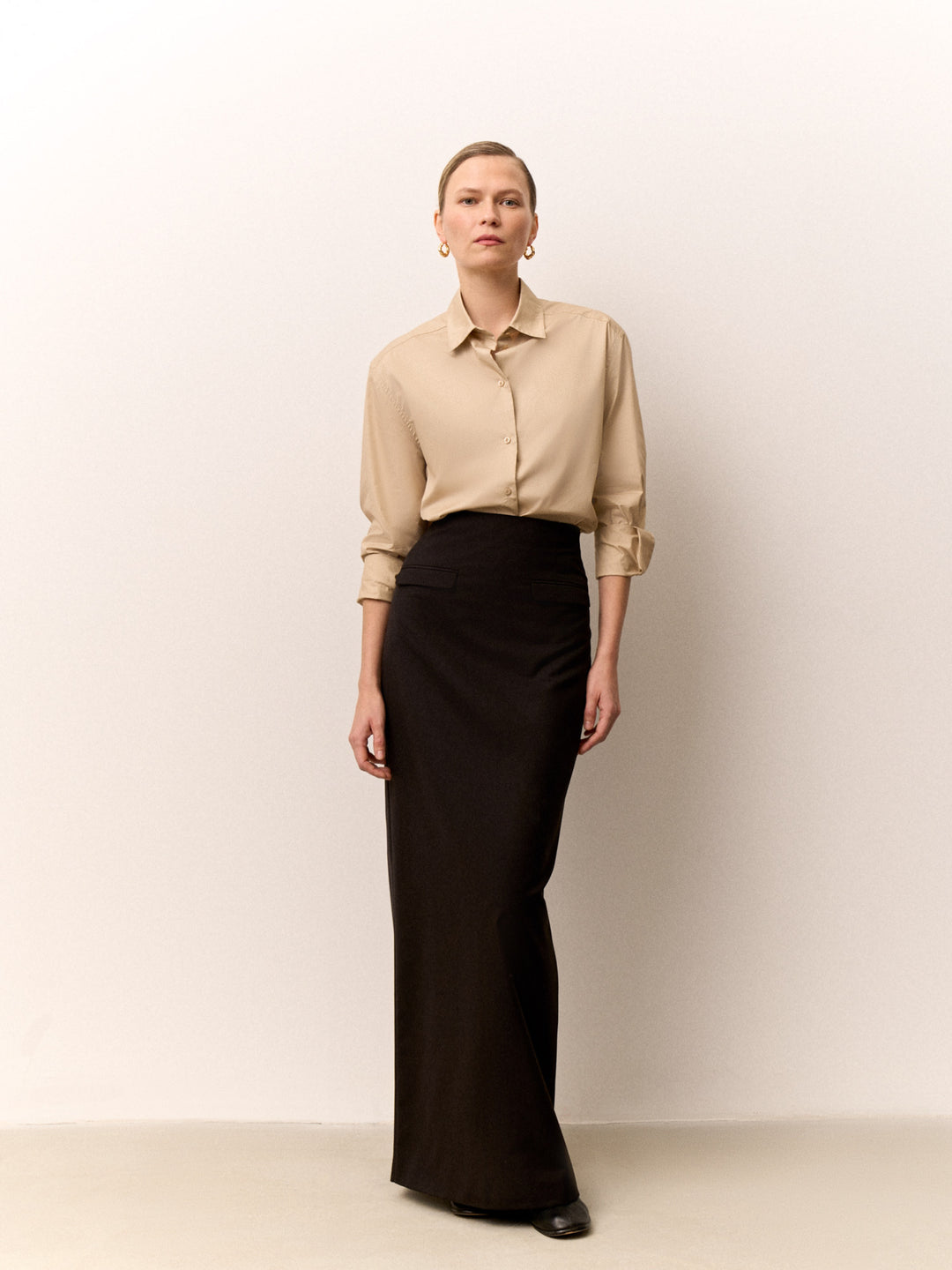 Women - High waist - Maxi - Skirt - Black