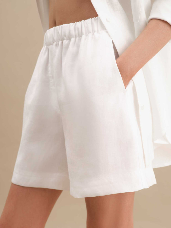 Tuscany linen shorts (milk)