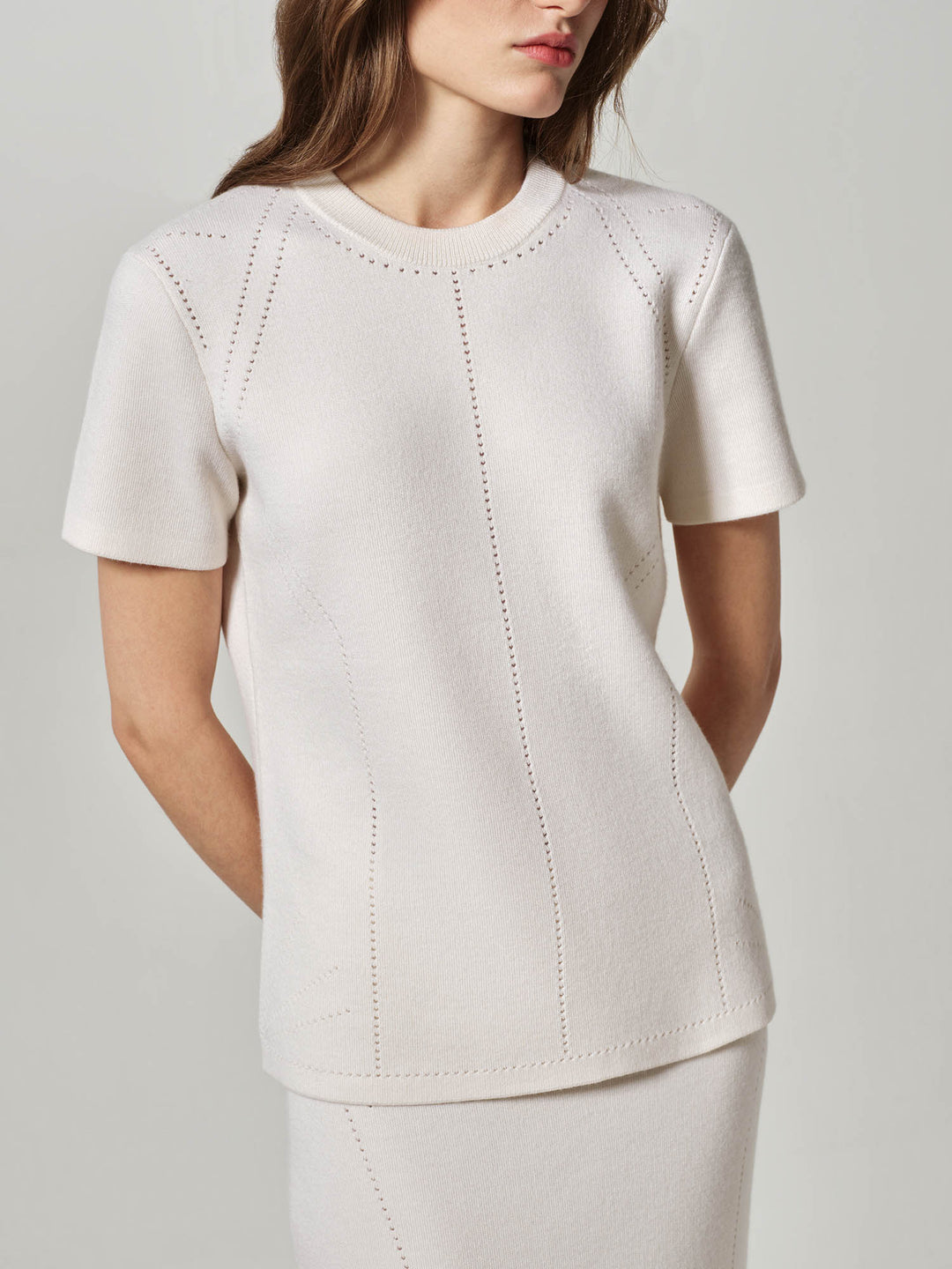 Aria Cashmere and Wool Top (milky)