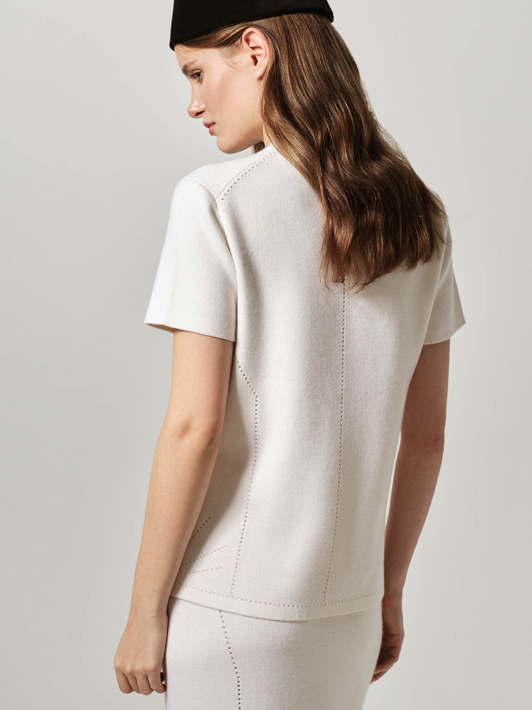 Aria Cashmere and Wool Top (milky)