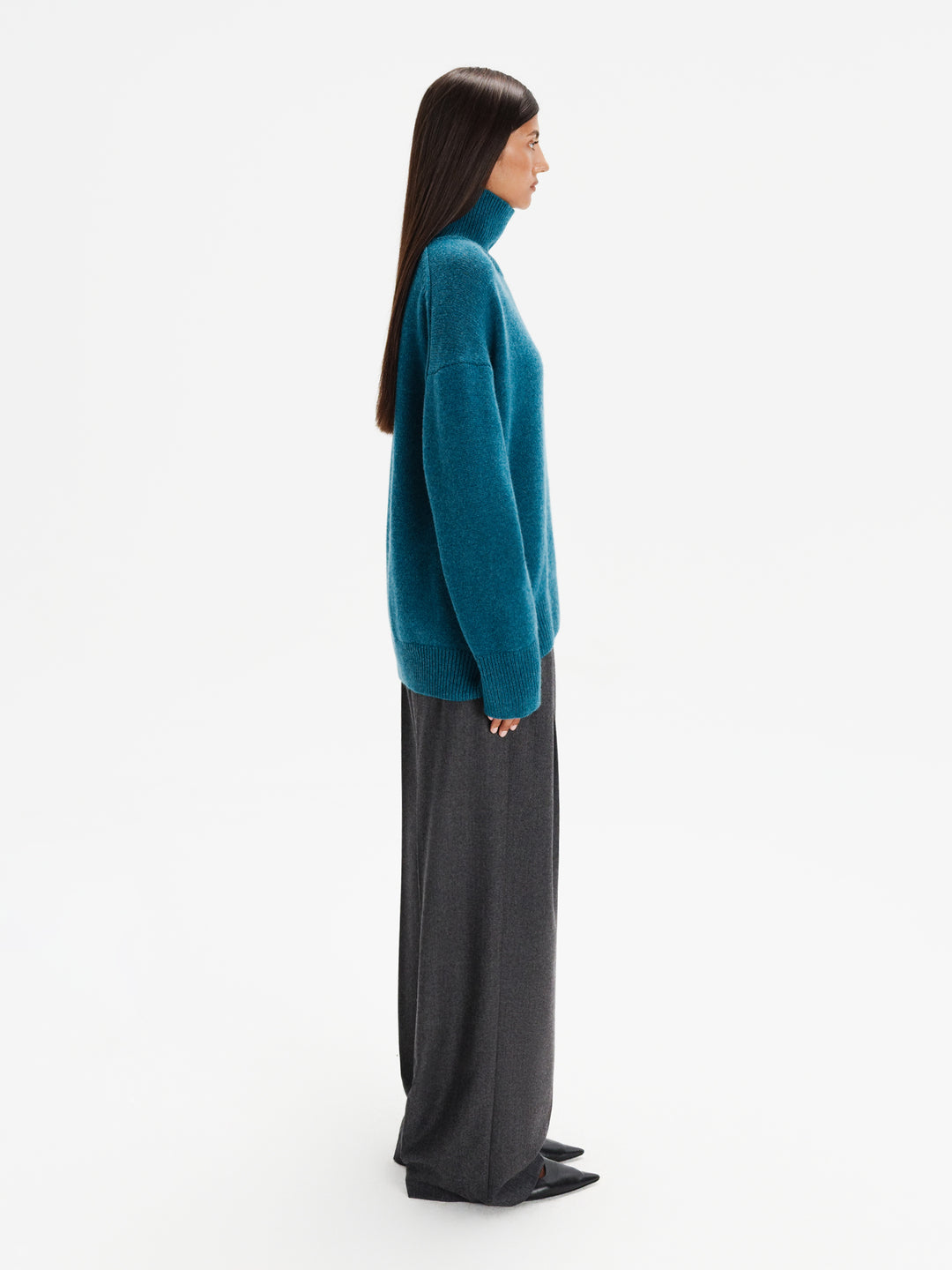 Lora turtleneck 100% cashmere sweater (aquamarine)