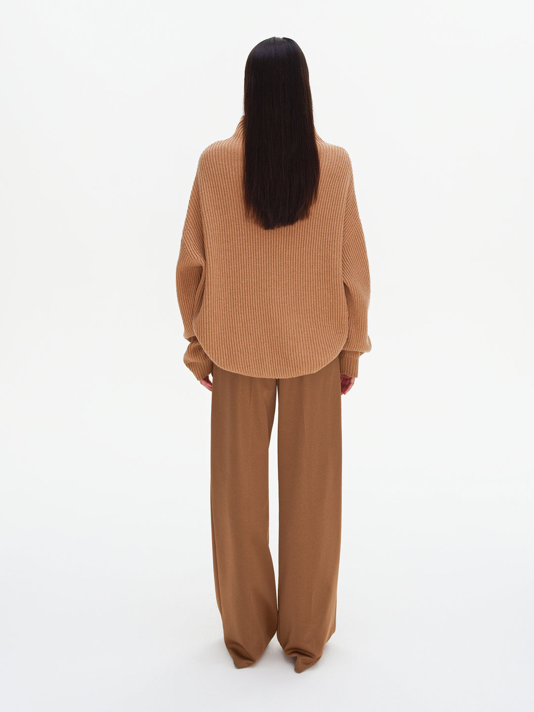Gentle cashmere and merino turtleneck sweater (Camel)