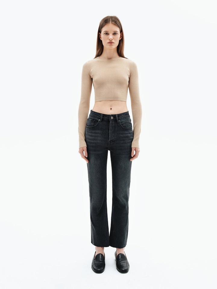Emma cropped jeans (dark grey)