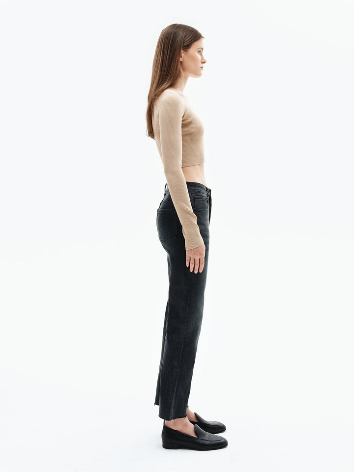 Emma cropped jeans (dark grey)