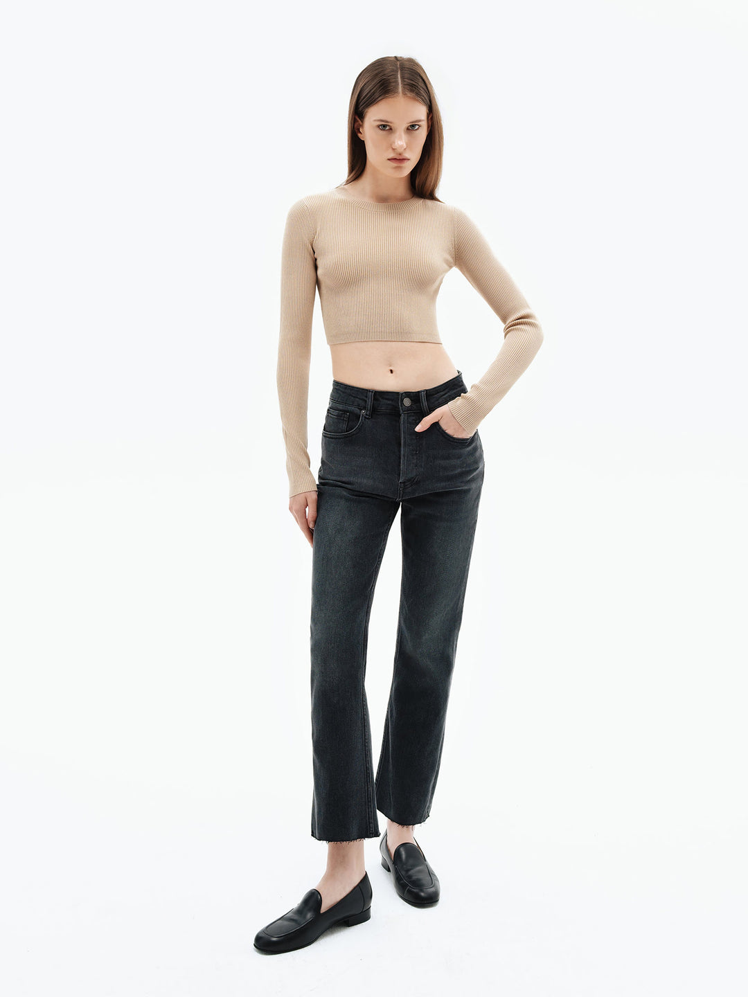 Emma cropped jeans (dark grey)
