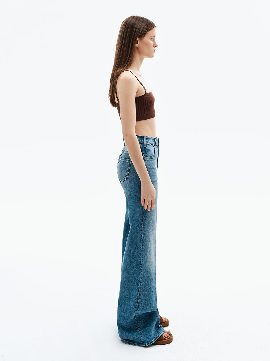Mary flared jeans with creases (blue)