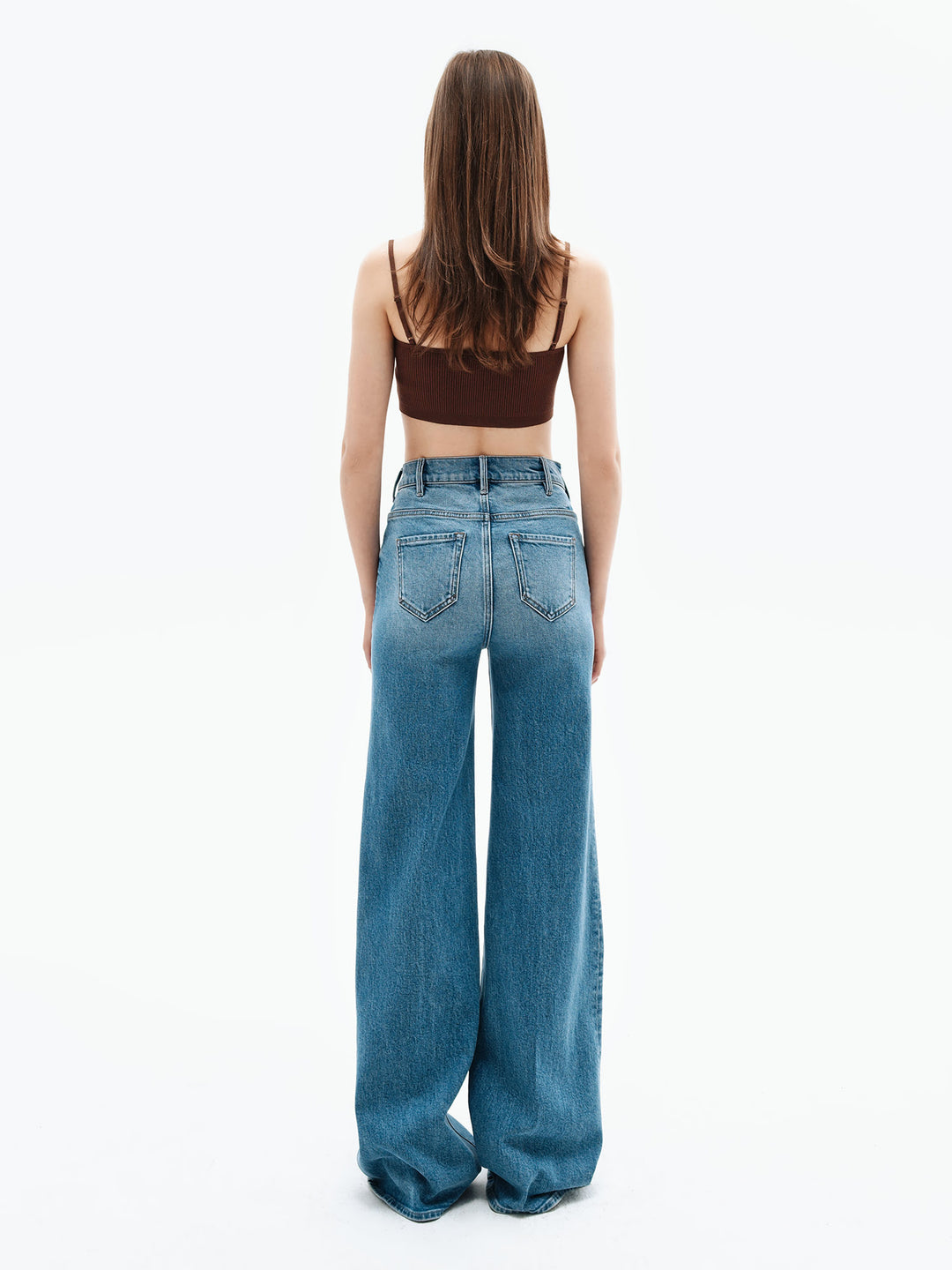 Mary flared jeans with creases (blue)