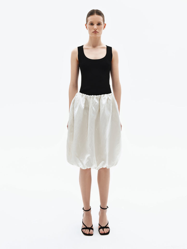 Modern Muse linen and viscose balloon skirt (milk)
