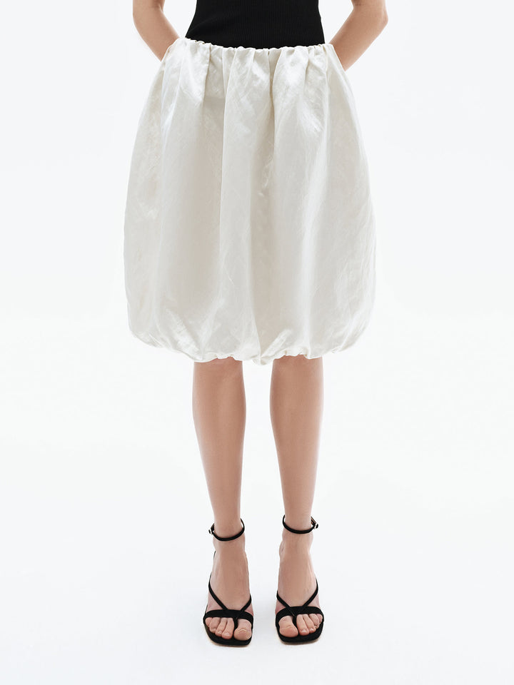 Modern Muse linen and viscose balloon skirt (milk)