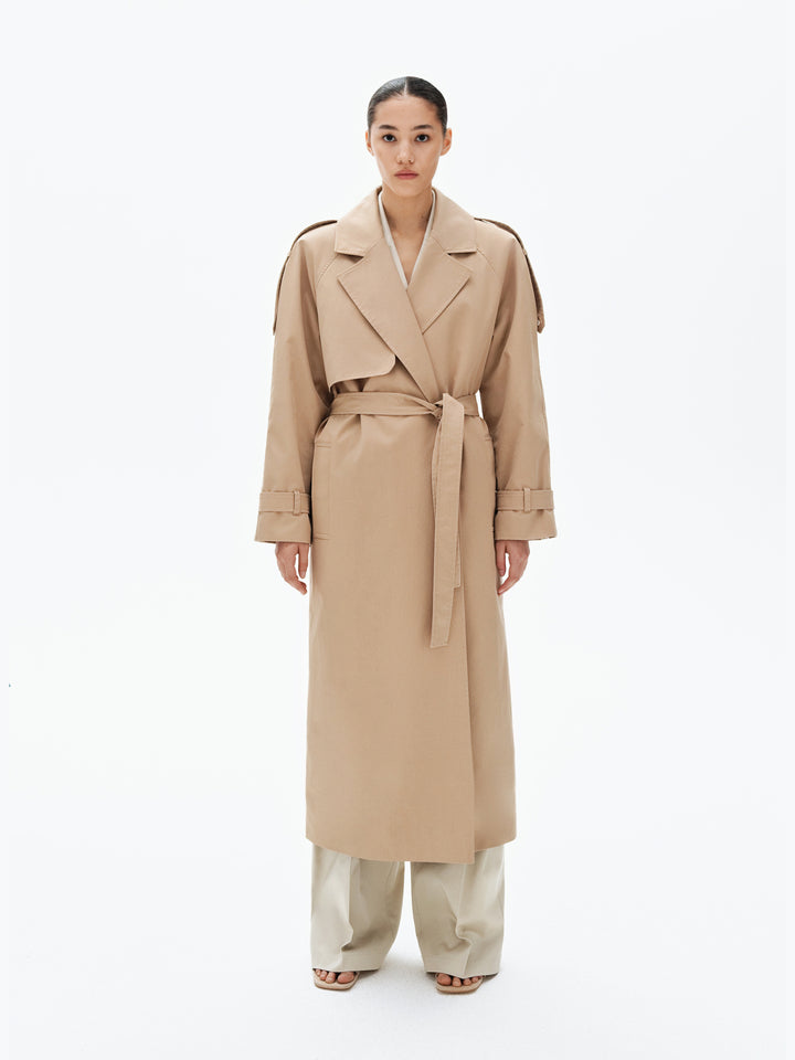 Timeless cotton trench coat (beige)