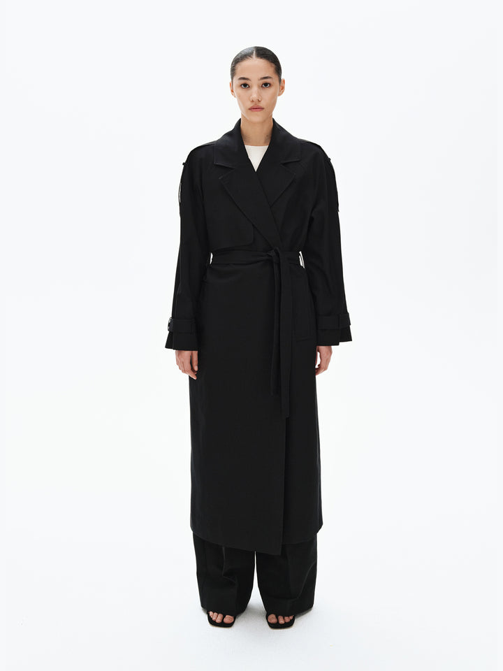 Timeless cotton trench coat (black)