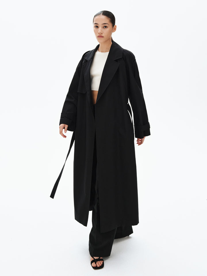 Timeless cotton trench coat (black)