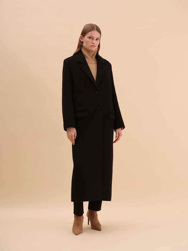 coat - women - outerwear - wool - cashmere - black