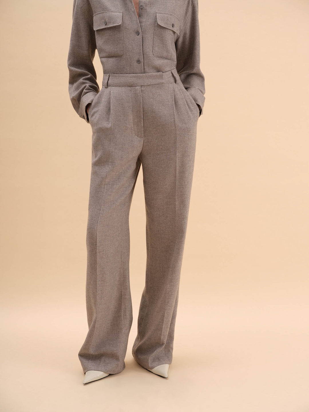 Le Temps Italian Cashmere and Silk Pants (Grey)