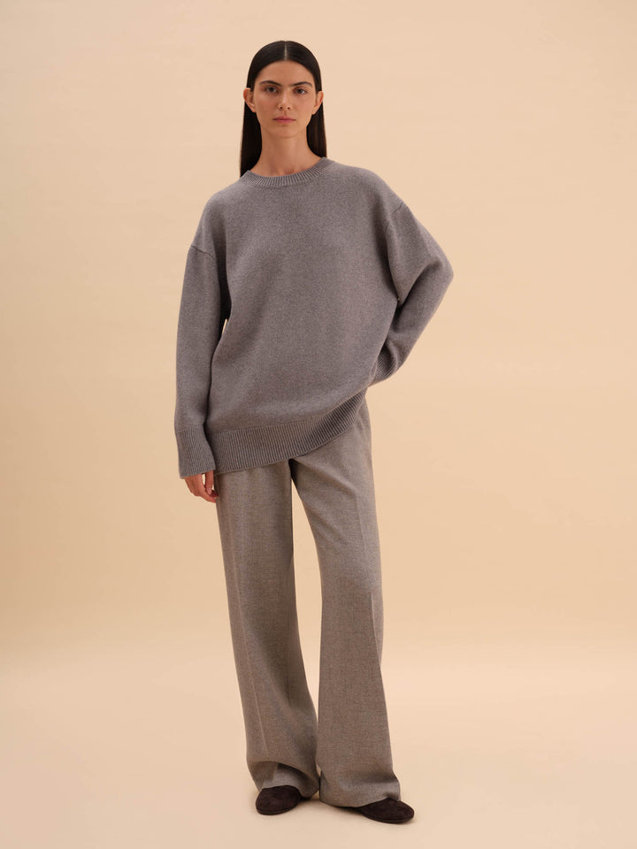 Weekend Italian Wool, Cashmere and Viscose Sweater (Grey)