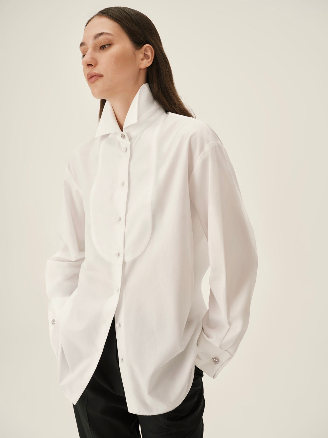 women - cotton - shirt - relaxed fit - white