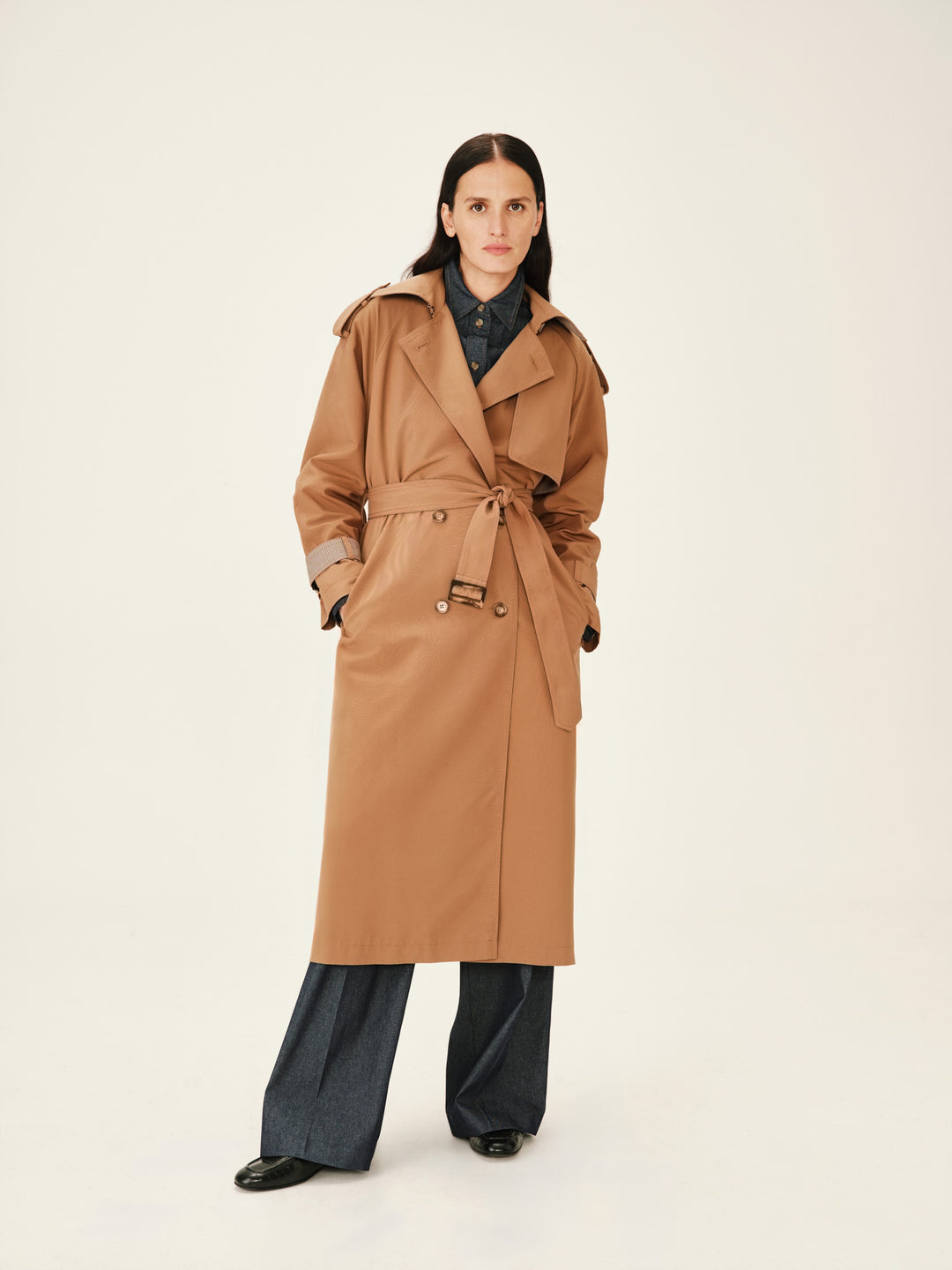 raincoat - women - outerwear - trench coat - coffee - water-resistant