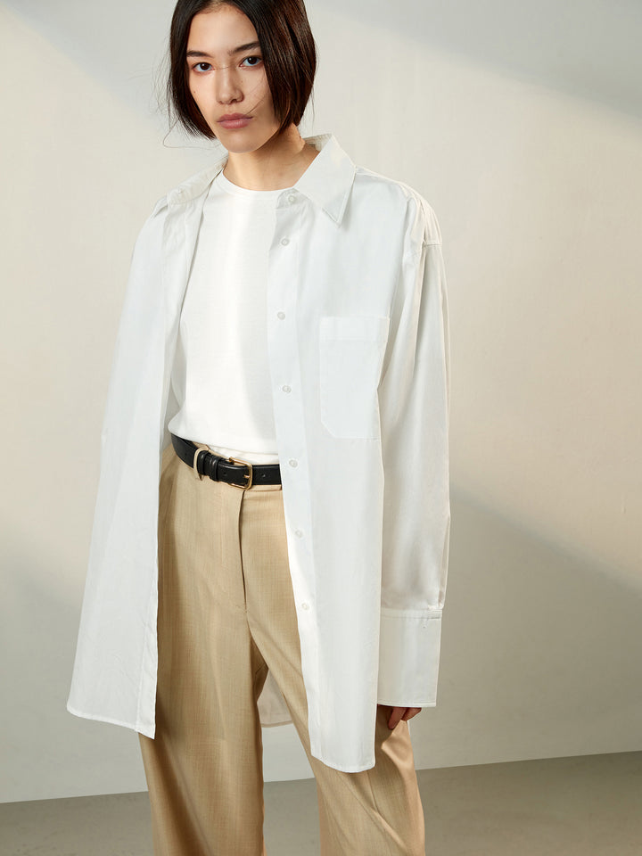 All day oversized cotton shirt (milk)