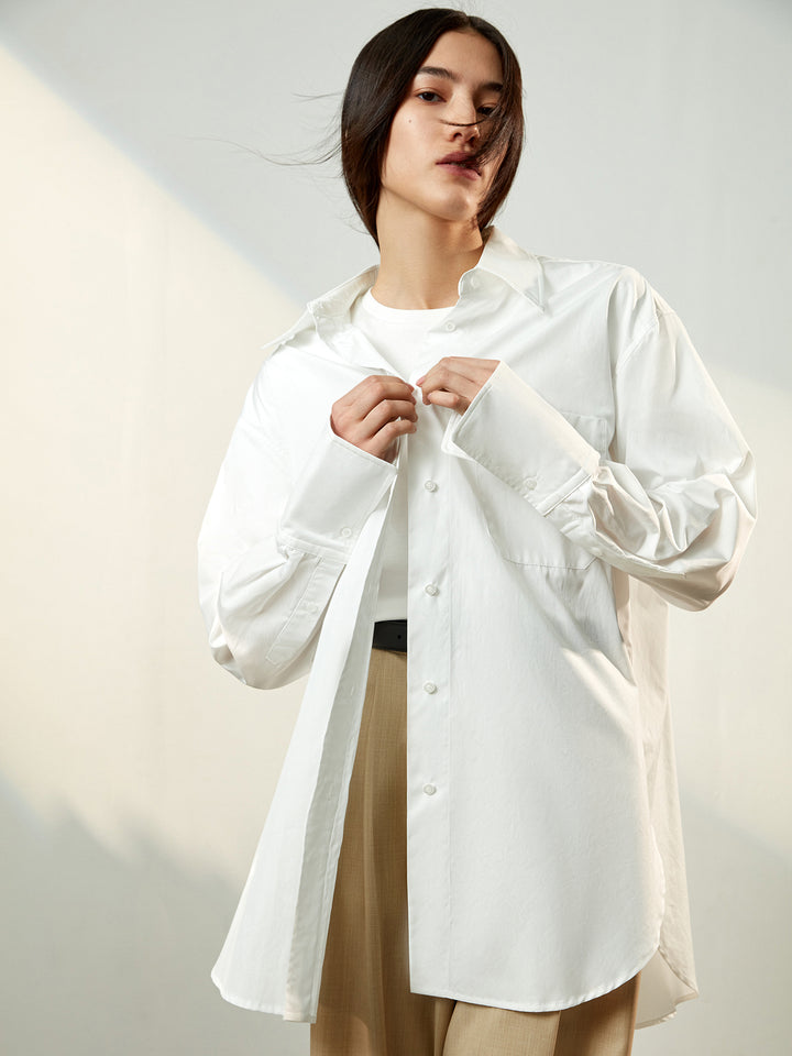 All day oversized cotton shirt (milk)