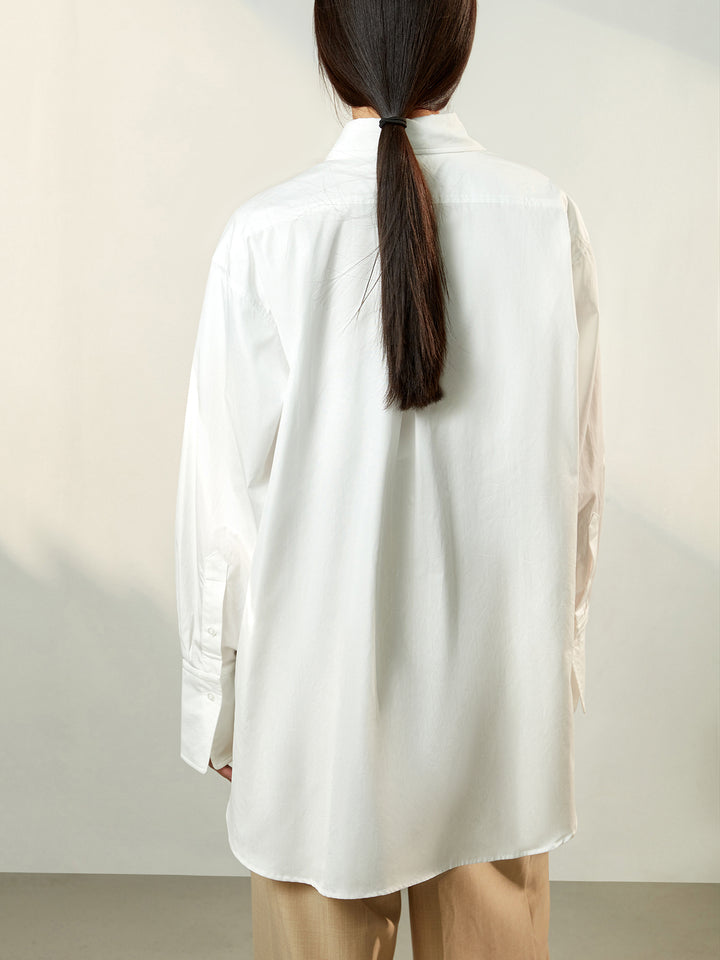 All day oversized cotton shirt (milk)