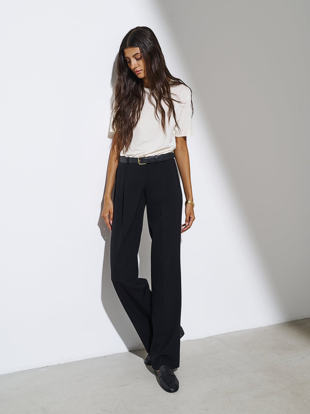 trousers - women - pants - wool - low waistline - black