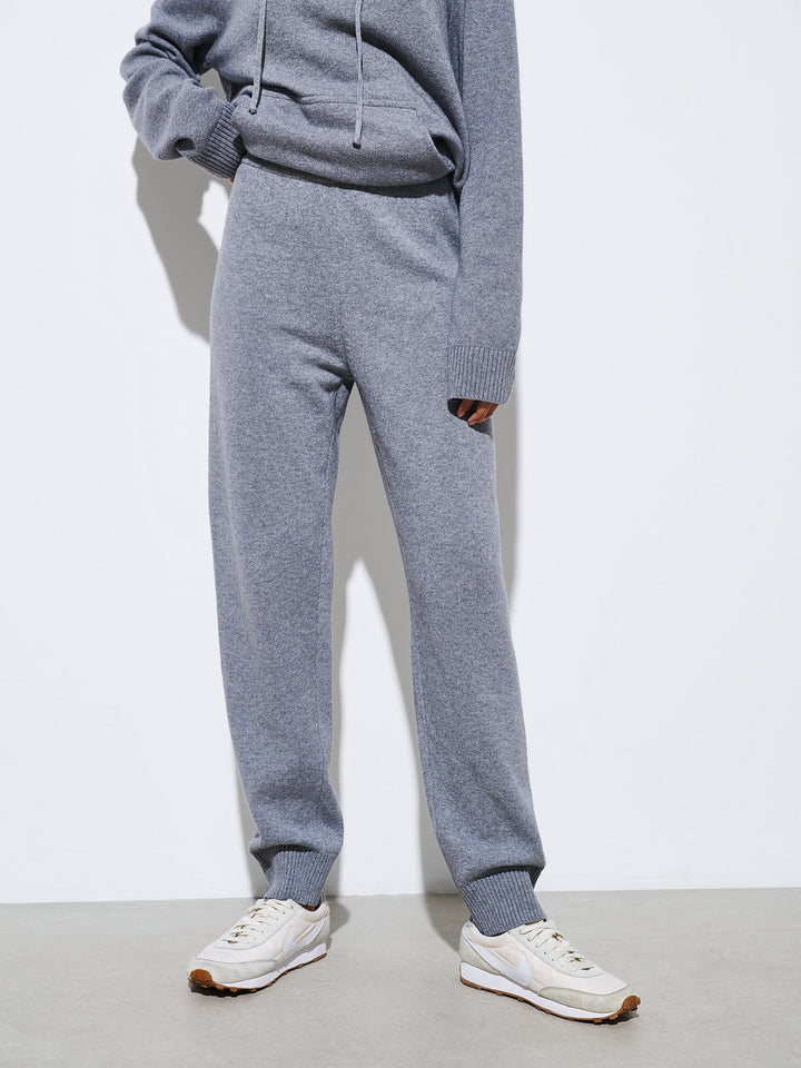 women - cashmere - wool - pants - dark grey