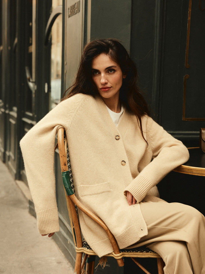 Lora cashmere cardigan (beige)