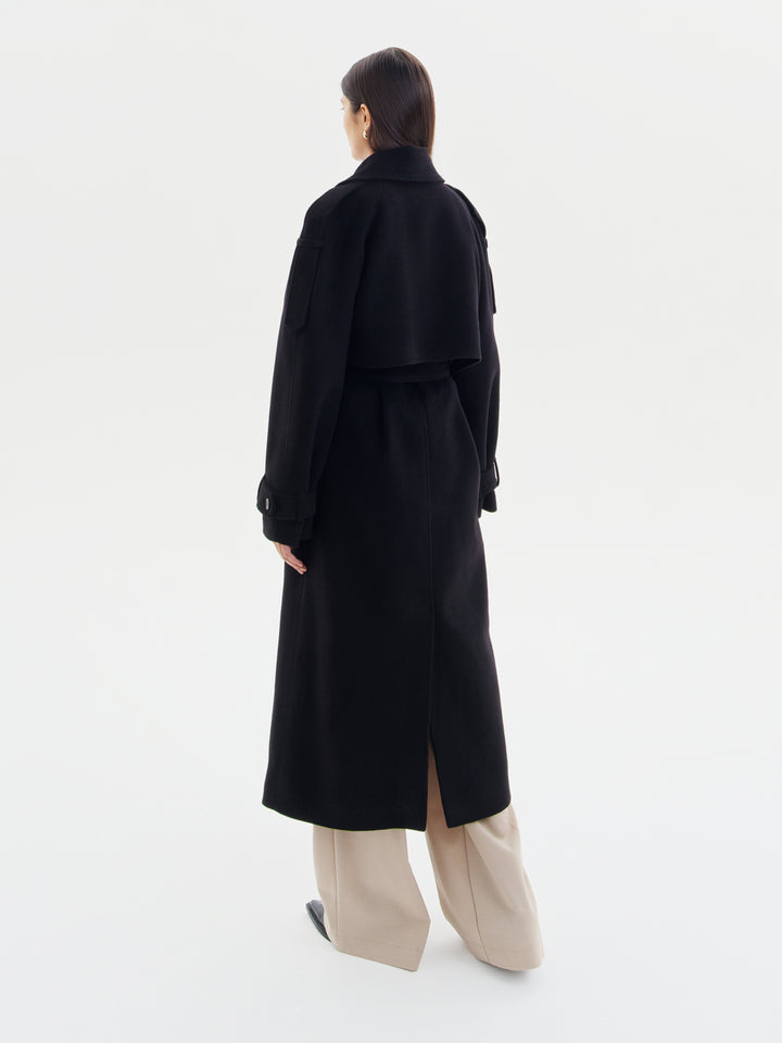 Noblewoman cashmere and wool coat (black)