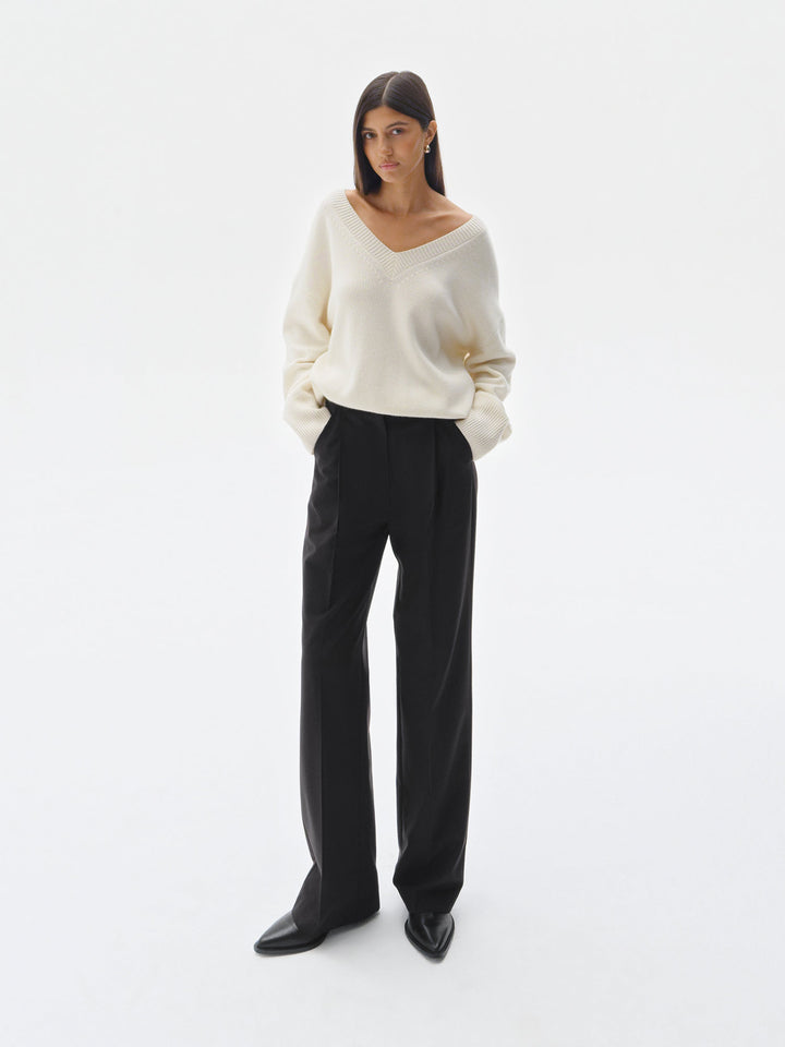trousers - women - pants - viscose - low waist - black