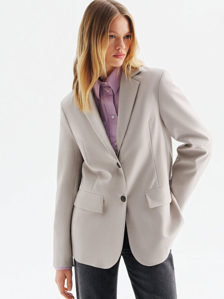 Women - Blazer - Wool - Pearl