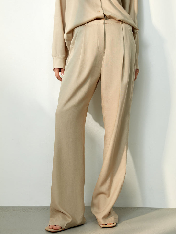 Parker wool and silk pants (light beige)